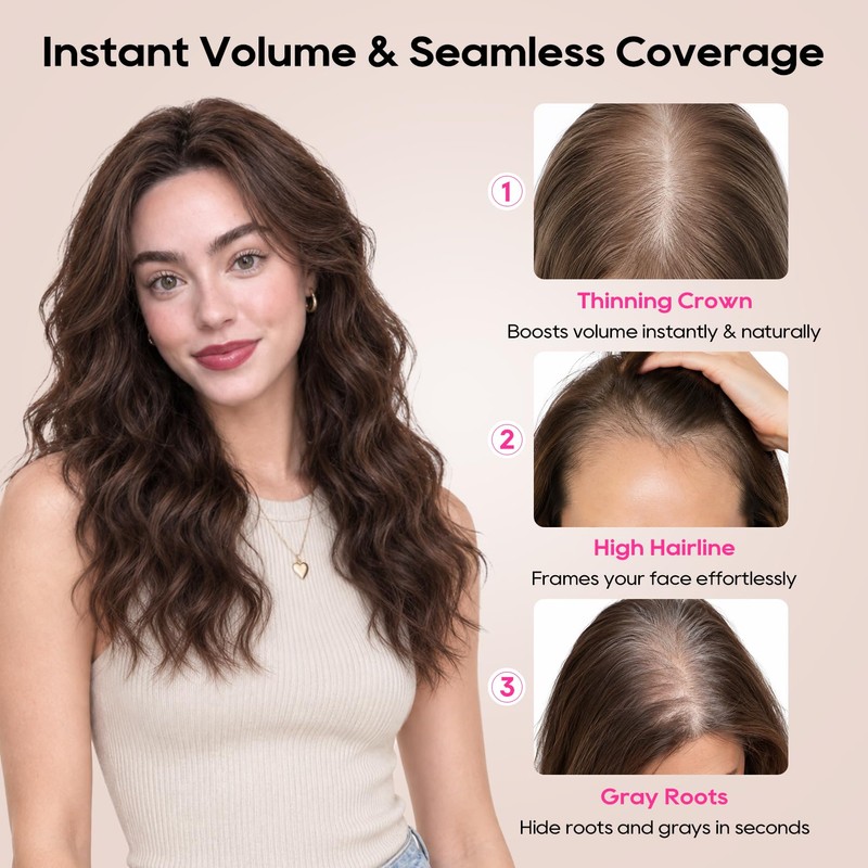 Hair Toppers for Women Thinning Hair Topper Hairpiece Curtain Bangs