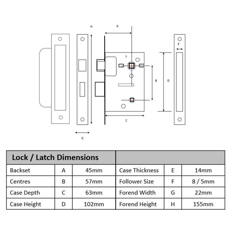 HANDLEZONE® 65mm / 2 1/2 inch Silver Nickel Bathroom Door