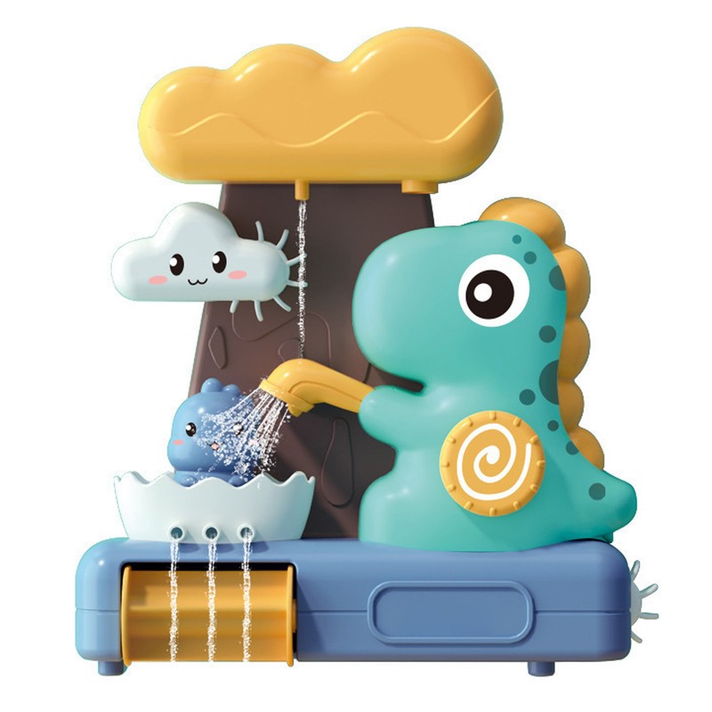 Baby Bath Toy Dinosaur Shaped Water Spraying Rotating Bathtub Waterwheel