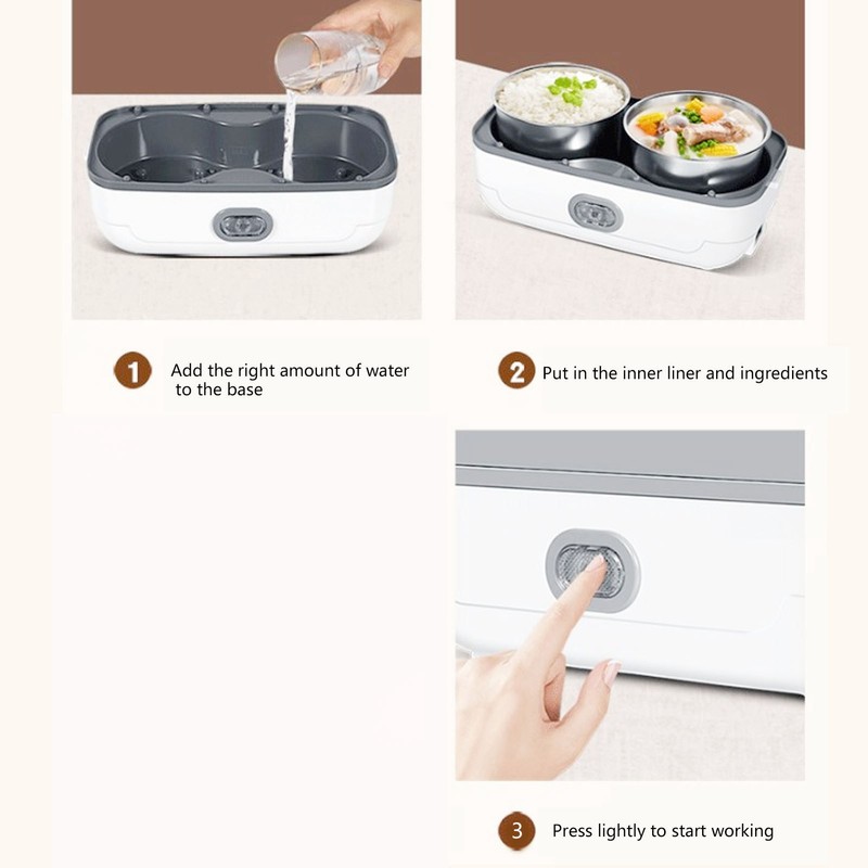 Self Cooking Lunch Box Leakage Proof 2 Stainless Steel Inner