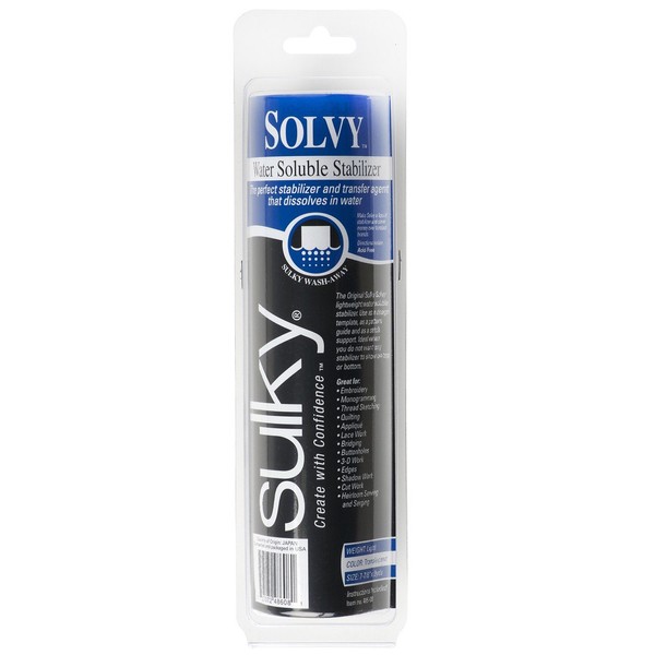 Sulky Solvy Water Soluble Stabilizer Roll, 7.875-Inch by 9-Yard (486-08)