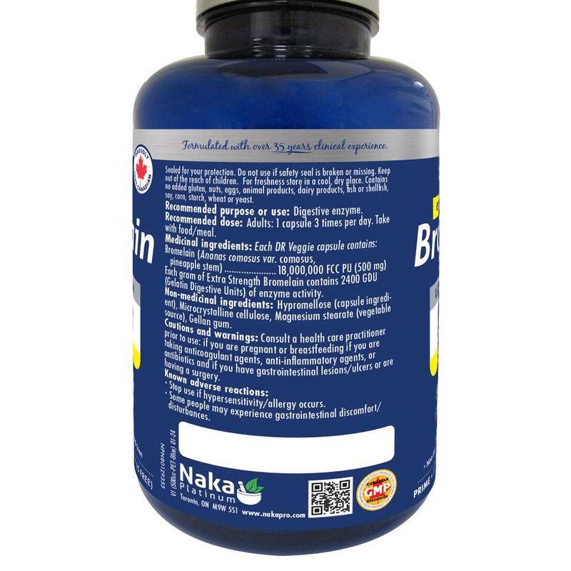 Naka Platinum Bromelain, Extra Strength 500mg, Delayed Release, Digestive Enzyme