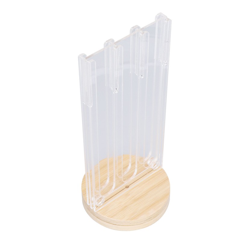 Coffee Capsule Holder Acrylic Bamboo Wood 48 Holes Rotatable Pod