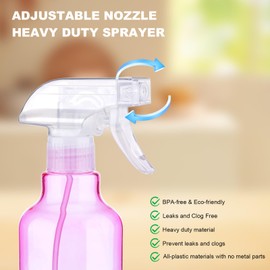 Hethyo Spray Bottles Plastic Spray Bottle for Hair Mist/Stream Heavy Duty Empty Spray Bottles for Cleaning Solutions, Plants, Cooking (16.9oz-Gradient)