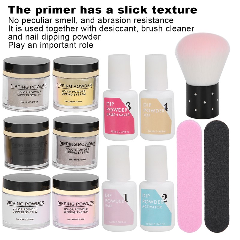 Nail Dipping Powder Set Nail Art Powder Top Base Coat