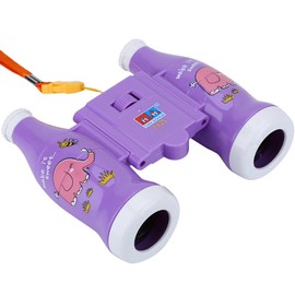 VGEBY Binoculares para niños, telescopio Compacto a Prueba de Golpes Binoculares de Aprendizaje Educativo de Alta resolución para niños y niñas(púrpura)