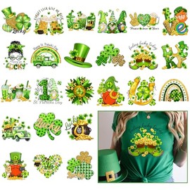 St.Patrick's Day HTV Heat Transfer Stickers Iron on Patches Iron on Stickers for DIY Clothes Bag Hat Pillow Craft Decoration