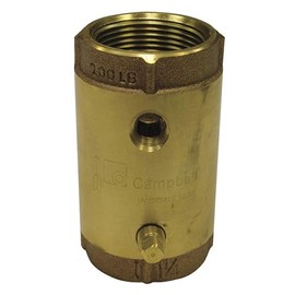Campbell 1" Spring Check Valve with Taps, Low Lead Brass, FNPT Connection Type 1" CVB-4TLF - 1 Each