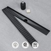 SaniteModar Linear Shower Drain, 36 inch Black Shower Drain with