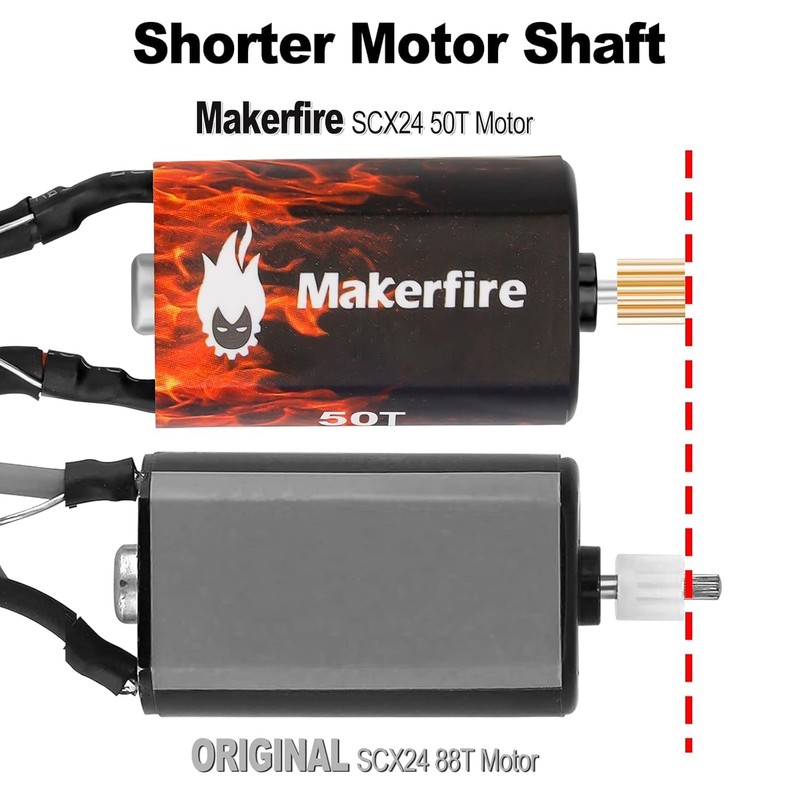 Makerfire RS050 50T Brushed Motor with Helical Gear Complete Transmission