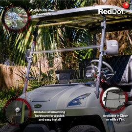 RED DOT Vented Clear Golf Cart Windshield Compatible with Star EV Sirius Golf Carts | 1/4 Inch Acrylic | Made in the USA