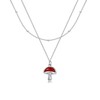 YAFEINI Mushroom Necklace Sterling Silver Mushroom Pendant Choker Mushroom Double