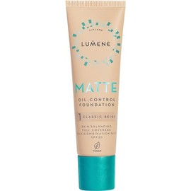 Lumene Matt Control Oil Free Foundation for Oily and Combination Skin Full Coverage with Arctic Cloudberry 30 ml / 1.0 Fl.Oz. (1 Classic Beige SPF20)