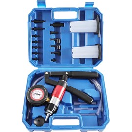 Gnhydxfe 23PCS Brake Bleeder Kit Handheld Vacuum Pump Tester with Adapters and 2 Reservoir Bottles Automotive Brake for Car Truck Motorcycle (Blue)