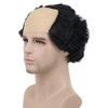 Karlery Short Curly Fits Old Man Bald Cap Black Wig
