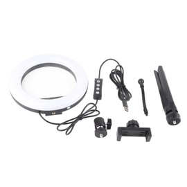 UN‑206 3‑Color 20cm Ring Light LED Tripod Stand Arc Fill Lamp for Beauty Photography Live