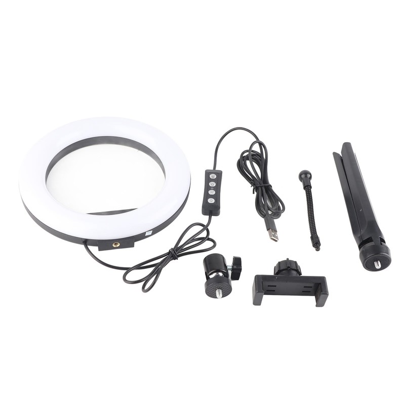 UN‑206 3‑Color 20cm Ring Light LED Tripod Stand Arc Fill
