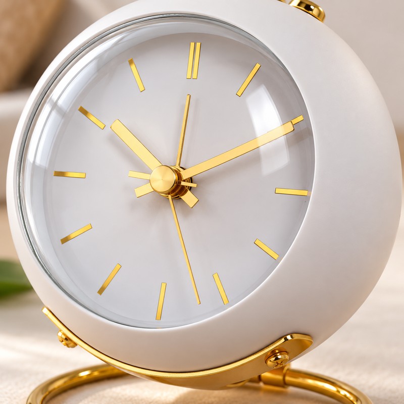 Analog Alarm Clock for Bedside Use – Silent Luminous Pointer