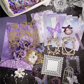 30 Pieces Vintage Scrapbook Supplies Pack, Scrapbooking Paper and Stickers Ephemera Bundle Junk Journal Kit for Art Aesthetic Journaling Collage Decoupage Craft