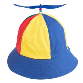 AUEAR, Blue Rainbow Propeller Hat Adult Top Hat Spinning Bamboo Dragonflies Helicopter Baseball Cap