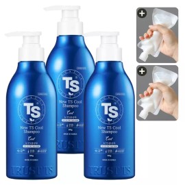 뉴TS 쿨샴푸 500g X 3EA + 소분 파우치 New TS Cool Shampoo 500g x 3 + Refill Pouches