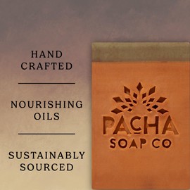 Pacha Soap Co. Pumpkin Spice Bar Soap - Sweet & Spicy Pumpkin, Ginger Root, Maple Syrup Fall Scent, Moisturizing Bar Soap for Hands, Face & Body, Handmade in the USA, 3-Pack (4 oz ea, 12 oz Total)