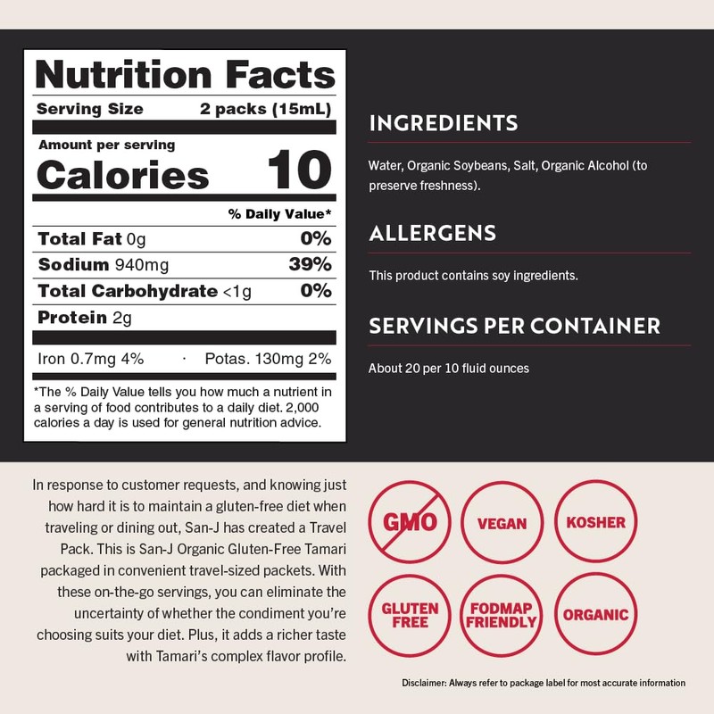 San-J - Organic Gluten Free Tamari Soy Sauce - Made