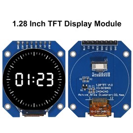 XIITIA 3pcs DC 3.3V 1.28 Inch TFT LCD Display Module Round RGB 240 * 240 GC9A01 Driver 4 Wire SPI Interface 240x240 Resolution Adapter PCB for Arduino