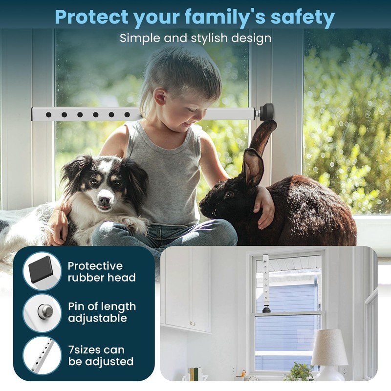 Gadgetzan 4 Pack Window Security Bars Adjustable 11"-18",Portable Short Sliding