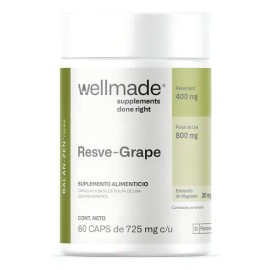 Wellmade Resveratrol 400 mg 60 Cápsulas Suplemento Nutricional Sin Sabor