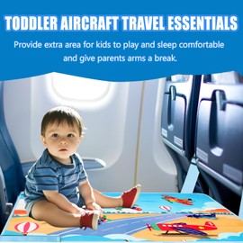 UNTREE Toddler Airplane Bed, Portable Kids Travel Essentials, Soft Airplane Seat Extender for Kids 1-4, Foot Rest for Flights (Plane)