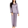 LONXU Women‘s Satin Pajamas Set Gray S