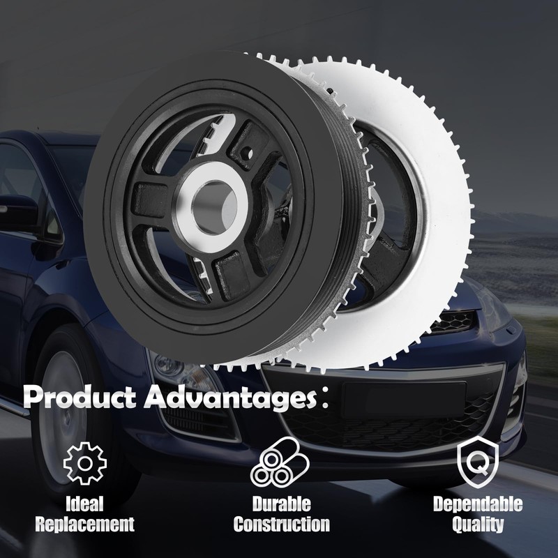 594-771 Engine Harmonic Balancer Crankshaft Pulley Compatible with Mazda 3