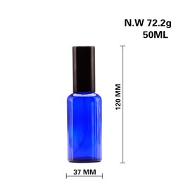 Yizhao Blue Glass Spray Bottles 2oz, with Small Fine Mist Spray, Metal Cap, Refillable for Essential Oil,Travel,Cleaning,Perfume,Aromatherapy,Makeup – 6 Pcs