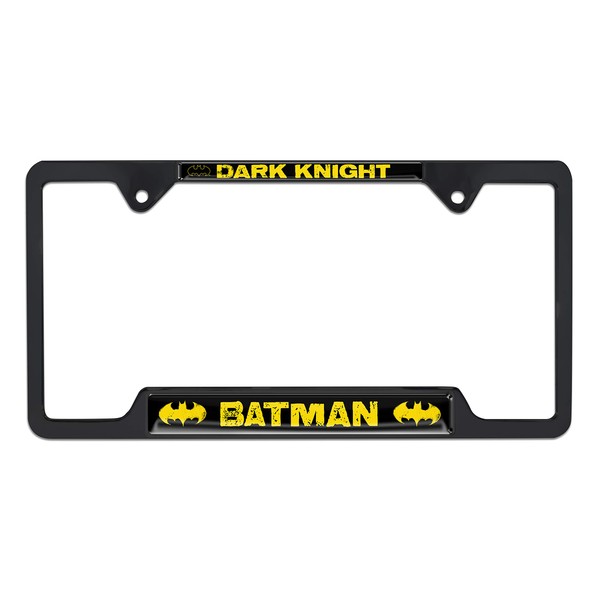 Batman Dark Knight Open Black Metal License Plate Frame