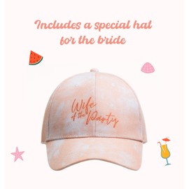 Bridal Party Hats Set - 1 Wife of the Party Bride Hat, 9 Bride Tribe Hats, Bachelorette Beach Hats and Favors