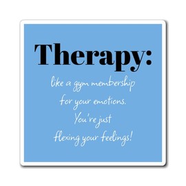 Magnet: Flex Your Feelings, Therapy, Mental Health - Color: 3" × 3"