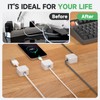 6 White Magnetic Cable Clips,Under Desk Cable Management,Cord Holder for