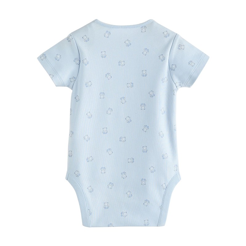 NEXT Kurzärmelige Baby-Bodys mit Bärendesign, 5er-Pack Blau 1 Monat