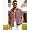 Alimens & Gentle Mens Linen Shirts Short Sleeve Button Down