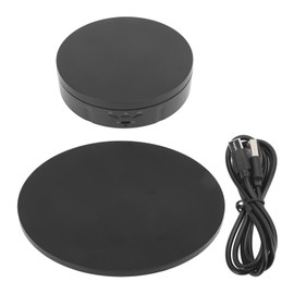 2 in 1 Rotating Display Stand Mute Rotating Jewelry Display Turntable for Watch Cosmetics Photography Black Button