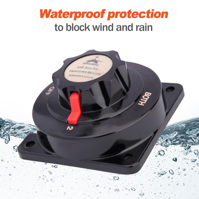 Marine Heavy Duty Dual Battery Selector Switch,Boat Safety Disconnect Switch