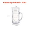 Komost 20oz Plastic Beer Mugs with Handles Set of 2,