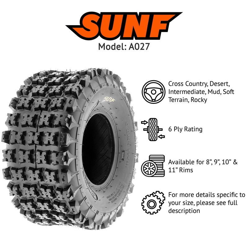 SunF 20x10-9 20x10x9 Sport Race ATV UTV Knobby Tire 6