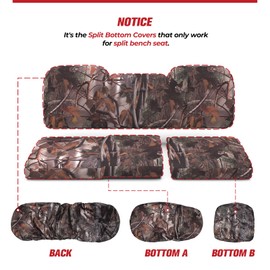 KEMIMOTO 1680D UTV Seat Covers Set Camo Compatible with Polaris Ranger 1000 2020-2026, Polaris Ranger XP 1000 2017-2021, Oxford Fabric Pet Toenail Proof