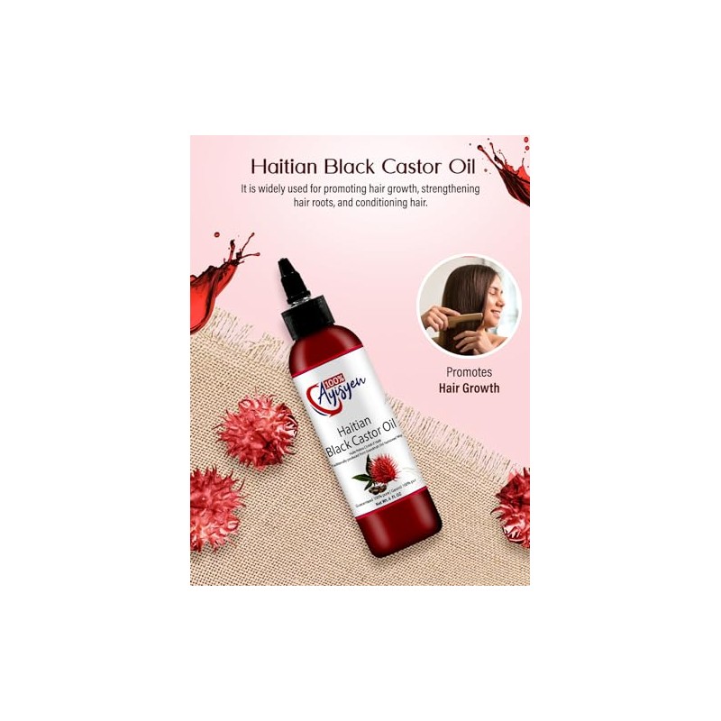100% AYISYEN - Aceite De Ricino Negro Haitiano
