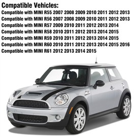 Adzfel 2PCS Compatible with MINI Cooper Mirror Cover R55 R56 R57 R58 R59 R60 R61 2007-2016, Left Right Side Mirror Caps Rearview MirrorCover Cap Replacement, Manual Folding Mirrors Only - Glossy Black