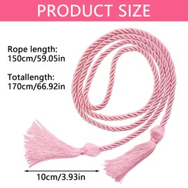 One Piece Beautiful Honor Cord Graduation Ropes Sewing Tassels Braided Honor Cords Ropes Hat Graduation Honor Ropes for Students Bachelor Gown Graduation (Pink)