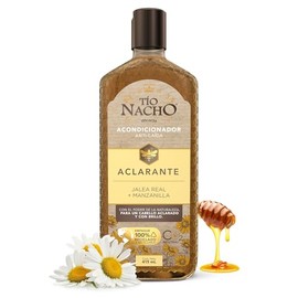 TIO NACHO Acondicionador Aclarante, Fortalece y aclara la fibra capilar, con jalea real y extractos de manzanilla, bardana, romero y aloe vera, Empaque 100% reciclado, botella con 415ml