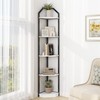 70" Tall Corner Shelf Stand, 5 Tier Wood Shelves for